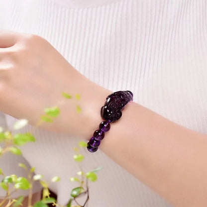 Amethyst Feng Shui Pixiu Wealth Bracelet