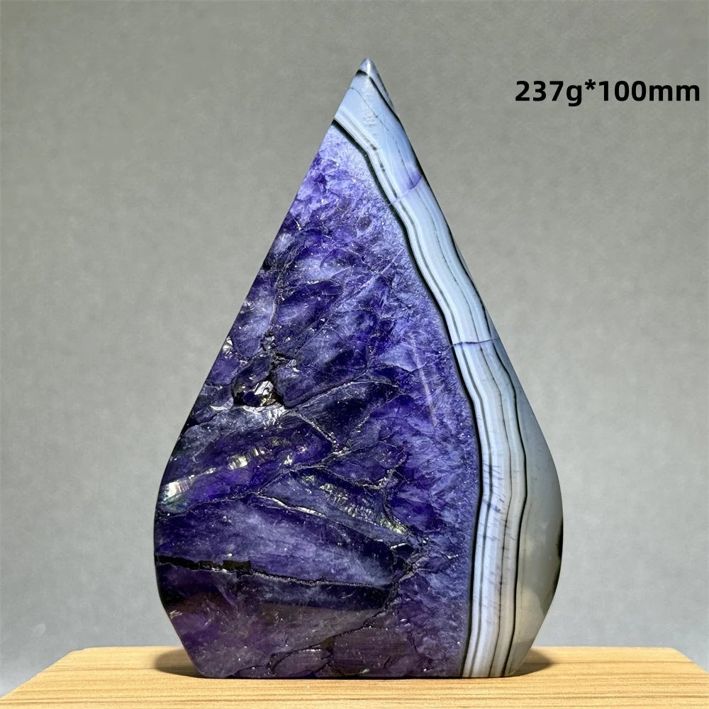 Natural Purple Agate Free-Form Quartz Crystal