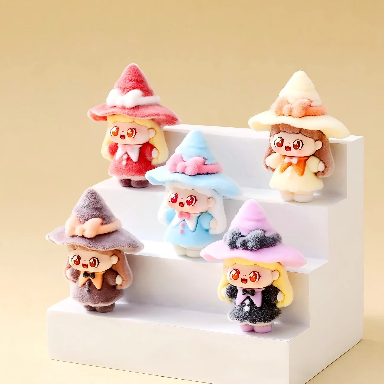 Bestseller Flocked Little Witch Cute Mini Figurines Trendy Blind Box Blind Bag DIY Desktop Decor Ornaments Car Decoration