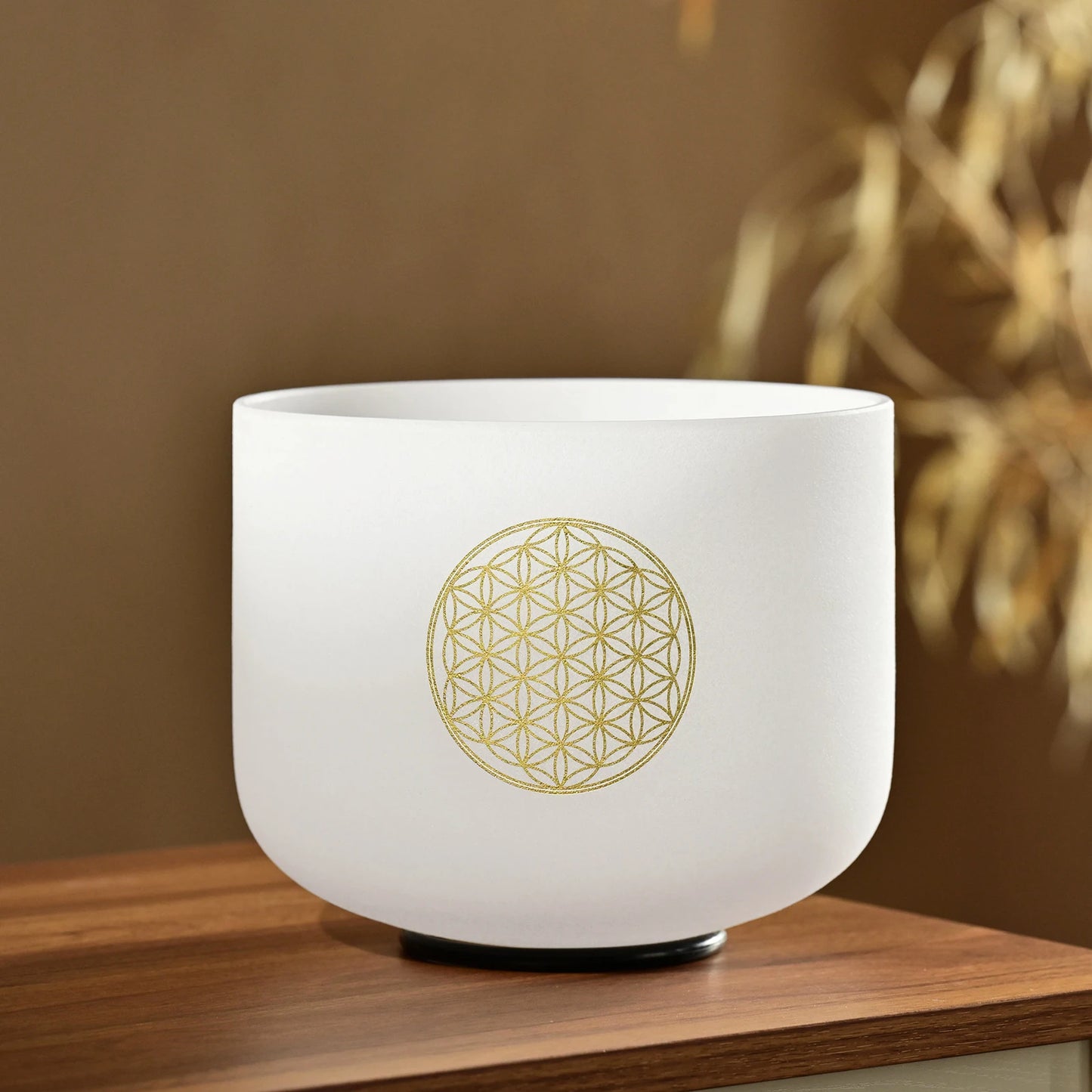 CVNC 528Hz 8-Inch C Note Flower of Life Frosted Quartz Crystal Singing Bowl