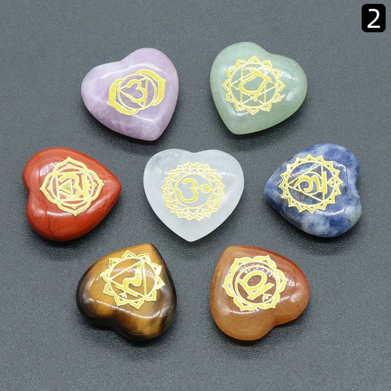 7 Chakras Reiki Stones Mineral Collection with Pendant Necklace