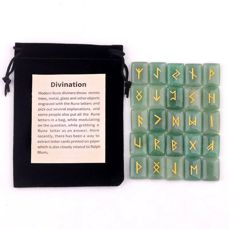 25-Piece Natural Stone Norse Rune Set
