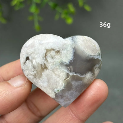Natural Cherry Agate Heart-Shaped Crystal
