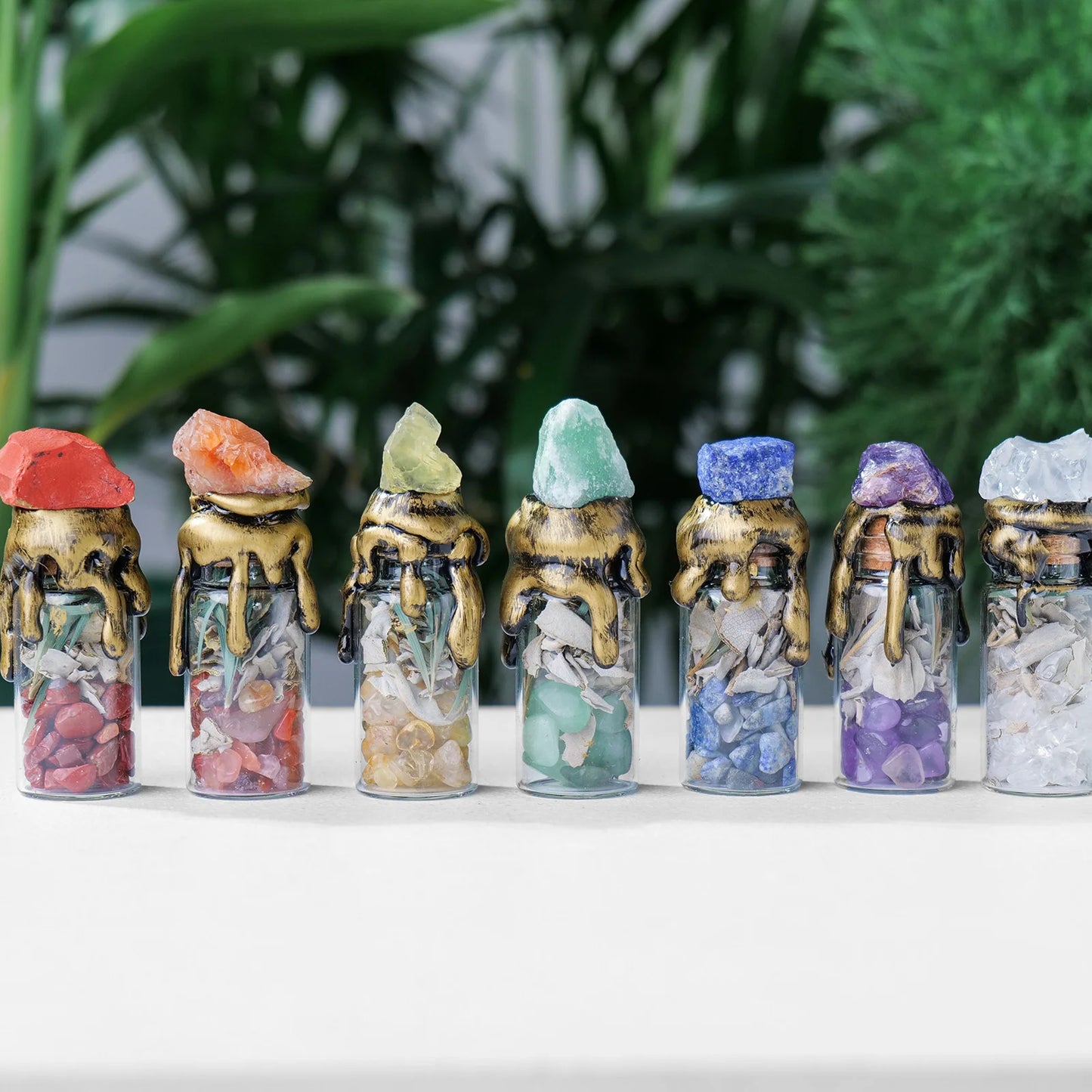 Natural Crystal Gemstone Wishing Bottle