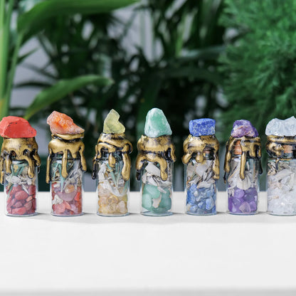 Natural Crystal Gemstone Wishing Bottle