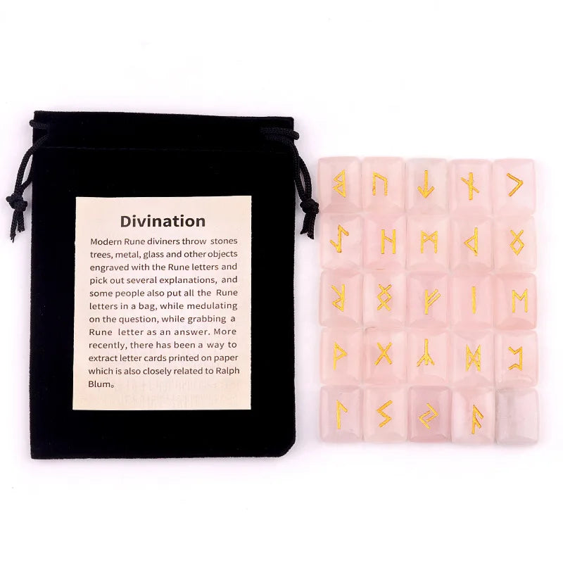 25-Piece Natural Stone Norse Rune Set