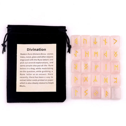 25-Piece Natural Stone Norse Rune Set