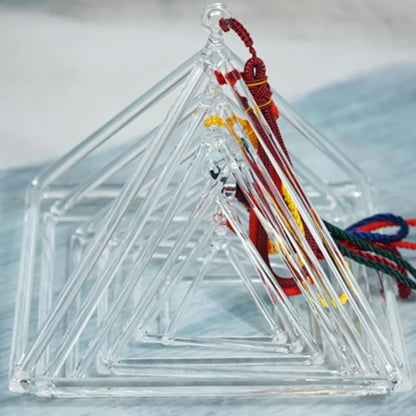 Transparent Quartz Singing Crystal Pyramid