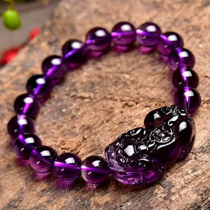 Amethyst Feng Shui Pixiu Wealth Bracelet