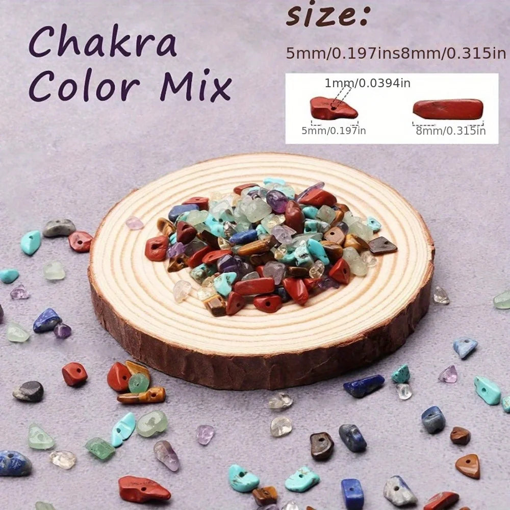 450-Piece DIY Natural Crushed Stone Jewelry Making Craft Set