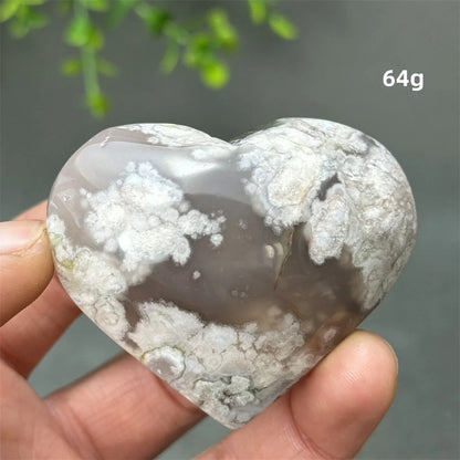 Natural Cherry Agate Heart-Shaped Crystal