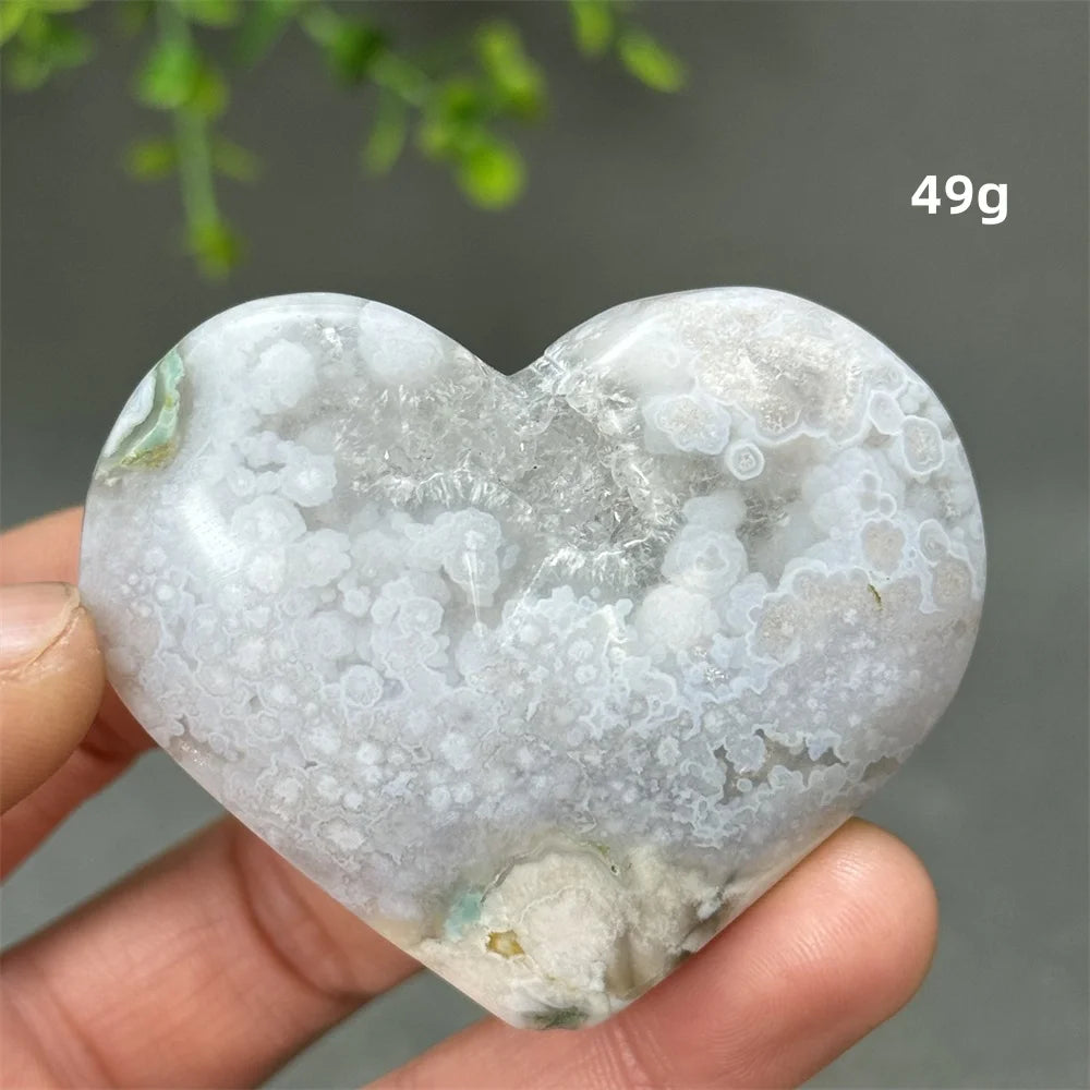 Natural Cherry Agate Heart-Shaped Crystal