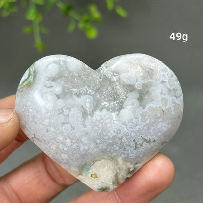 Natural Cherry Agate Heart-Shaped Crystal