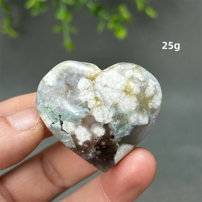 Natural Cherry Agate Heart-Shaped Crystal