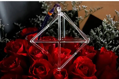 Transparent Quartz Singing Crystal Pyramid