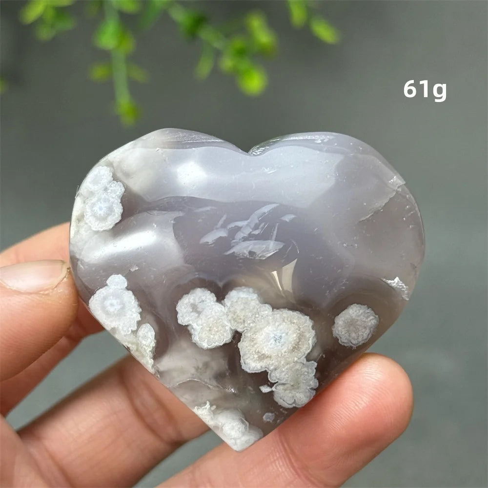 Natural Cherry Agate Heart-Shaped Crystal