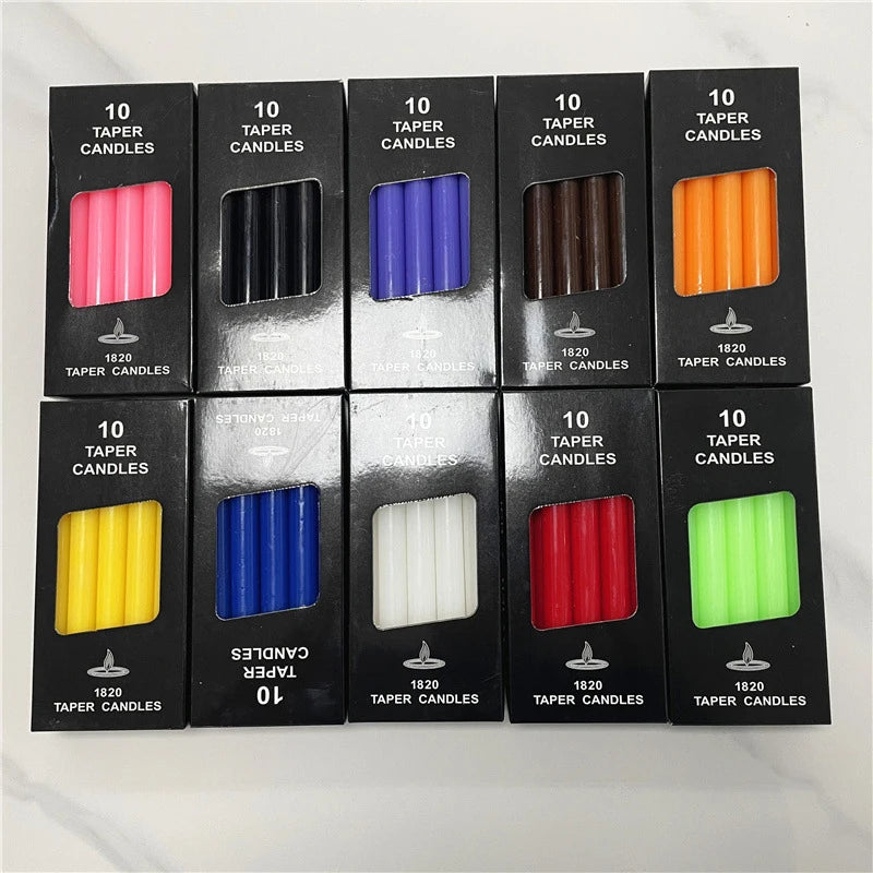 10-Piece Colored Witch Spell and Chime Candle Set