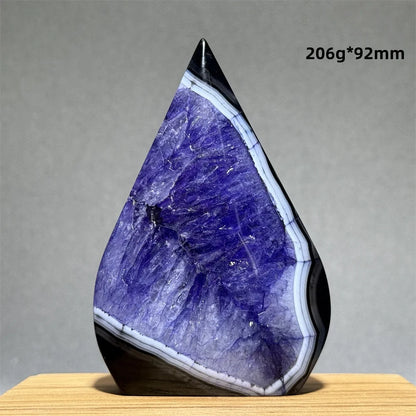 Natural Purple Agate Free-Form Quartz Crystal