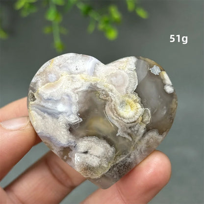Natural Cherry Agate Heart-Shaped Crystal