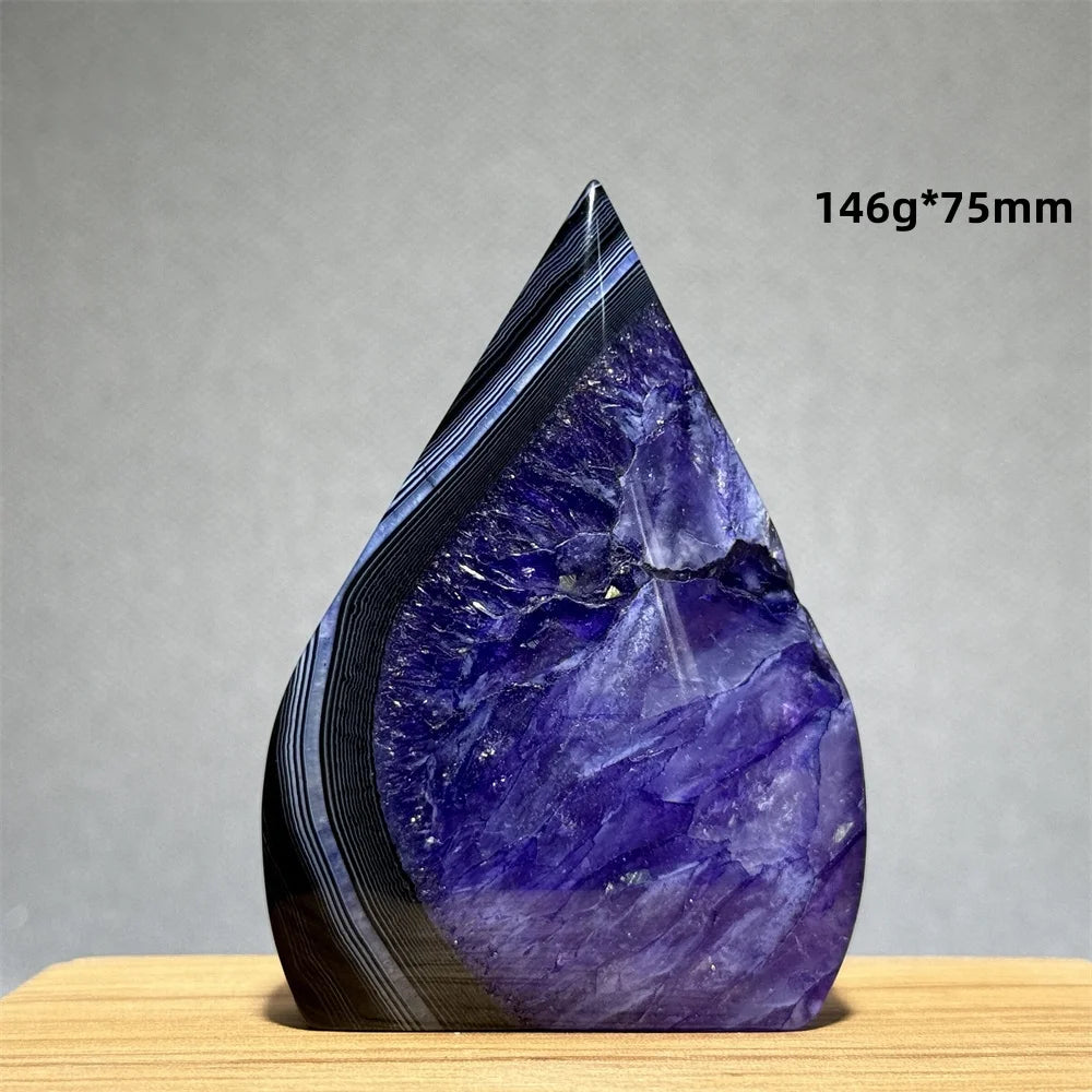 Natural Purple Agate Free-Form Quartz Crystal