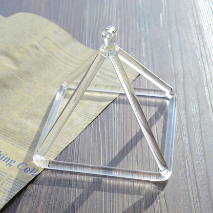 Transparent Quartz Singing Crystal Pyramid