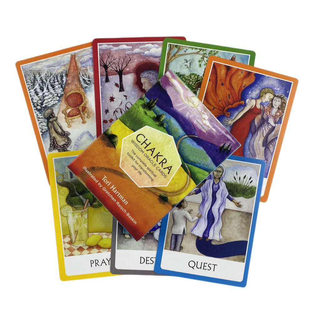 Chakra Wisdom Oracle Cards (49-Card English Visions Divination Edition)
