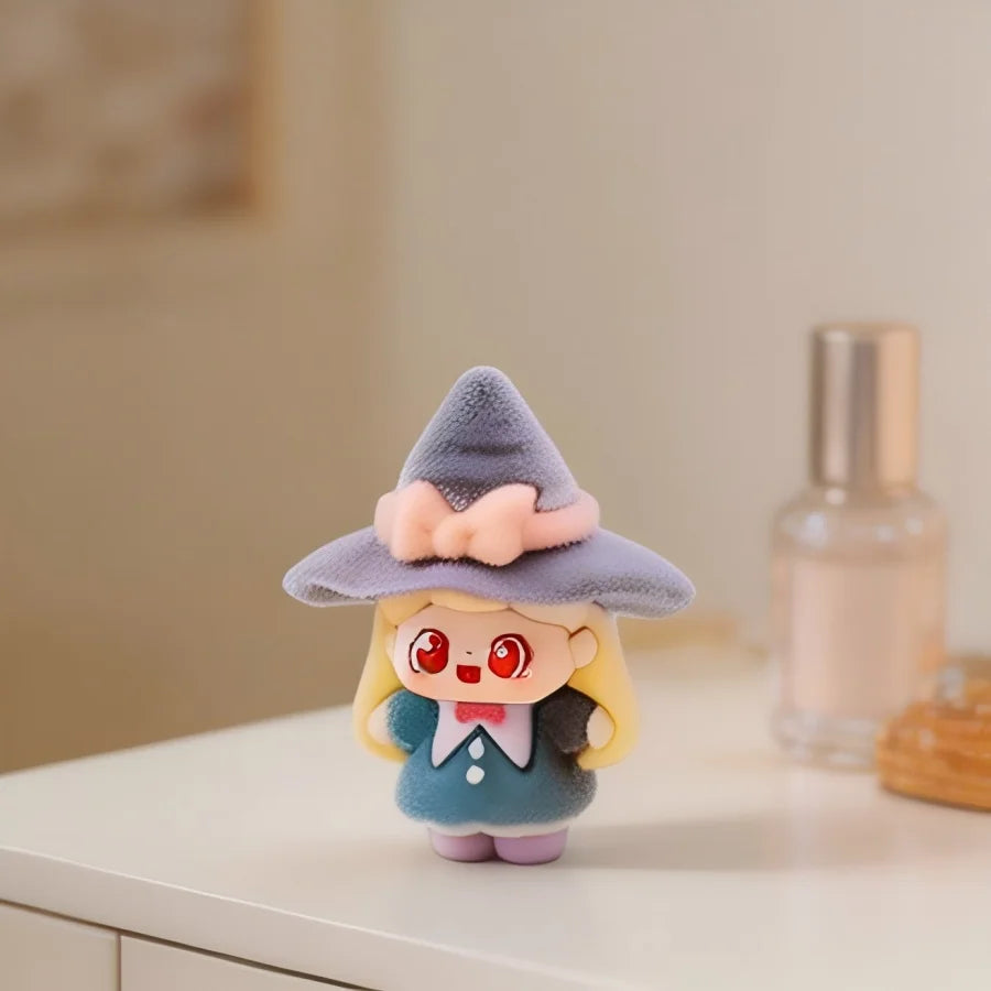 Bestseller Flocked Little Witch Cute Mini Figurines Trendy Blind Box Blind Bag DIY Desktop Decor Ornaments Car Decoration