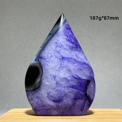 Natural Purple Agate Free-Form Quartz Crystal