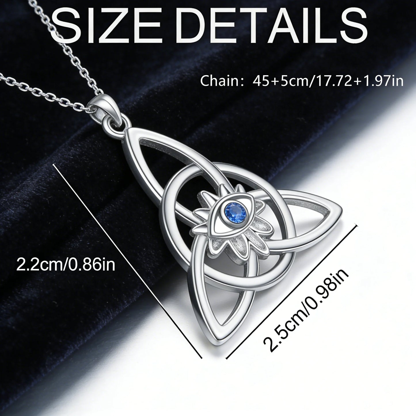 Zinc Alloy Celtic Trinity Knot Pendant Necklace