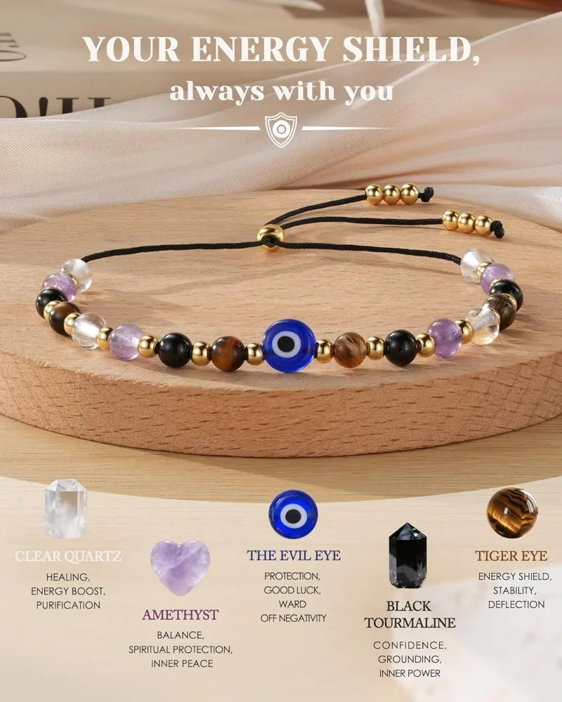 Dainty Natural Crystal Protection Bracelet