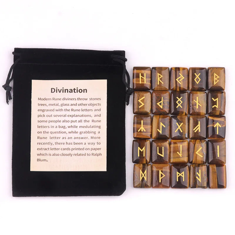 25-Piece Natural Stone Norse Rune Set
