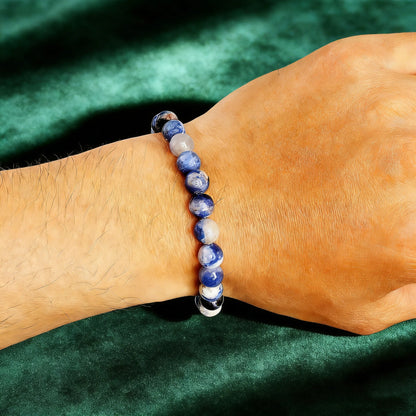 Natural Sodalite Stone Beaded Bracelet