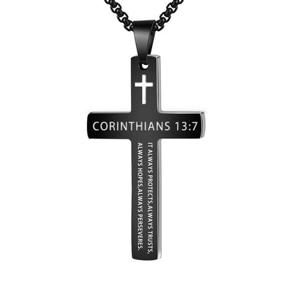 Stainless Steel Cross Pendant Necklace