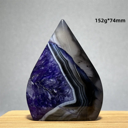 Natural Purple Agate Free-Form Quartz Crystal