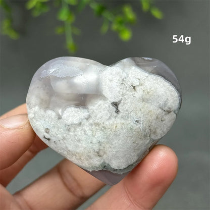 Natural Cherry Agate Heart-Shaped Crystal
