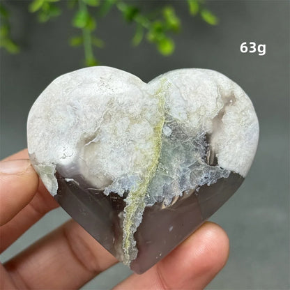 Natural Cherry Agate Heart-Shaped Crystal