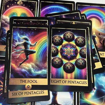Rainbow Tarot Deck (78-Card English Visions Divination Edition)