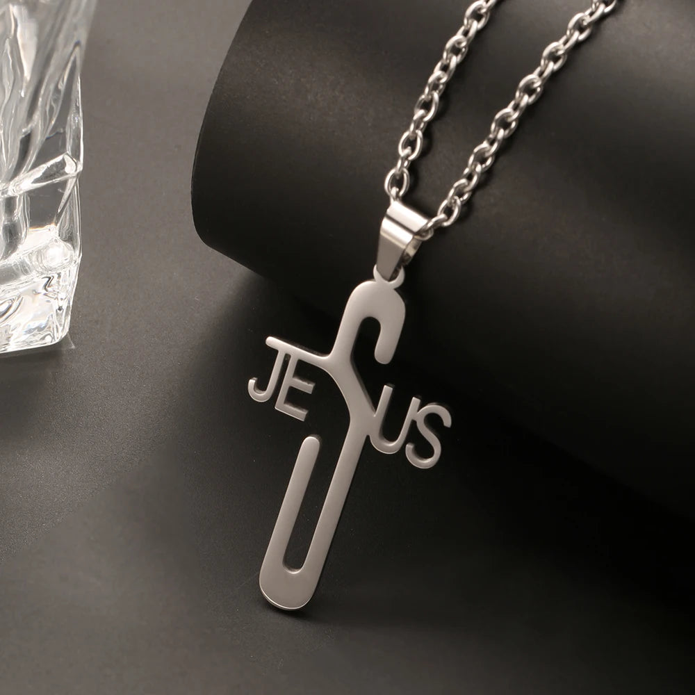 Stainless Steel Cross Pendant Necklace