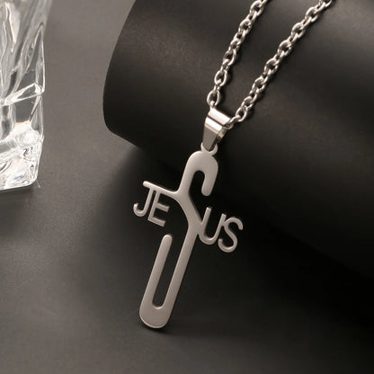 Stainless Steel Cross Pendant Necklace