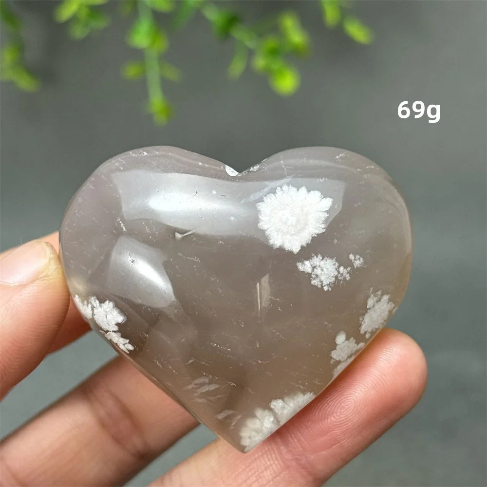Natural Cherry Agate Heart-Shaped Crystal