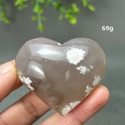 Natural Cherry Agate Heart-Shaped Crystal