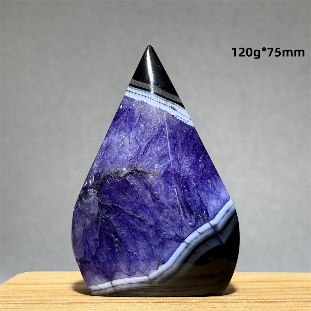 Natural Purple Agate Free-Form Quartz Crystal