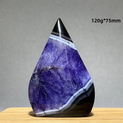 Natural Purple Agate Free-Form Quartz Crystal