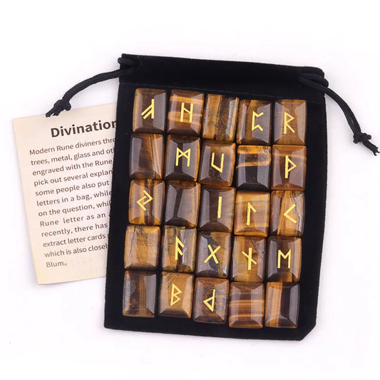 25-Piece Natural Stone Norse Rune Set