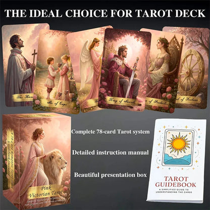 Pink Victorian Tarot Cards Deck (78-Card Set)