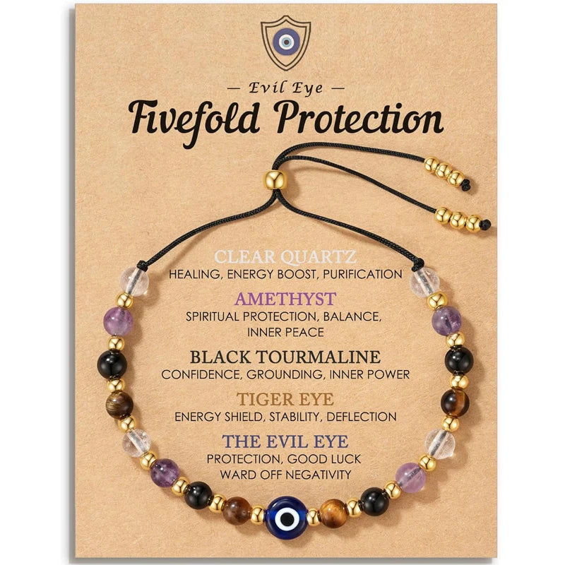 Dainty Natural Crystal Protection Bracelet
