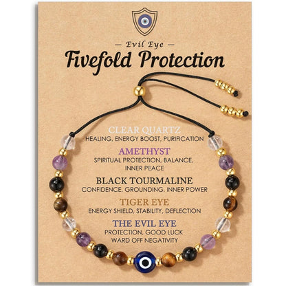 Dainty Natural Crystal Protection Bracelet