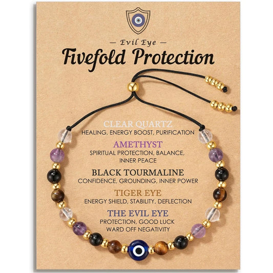 Dainty Natural Crystal Protection Bracelet