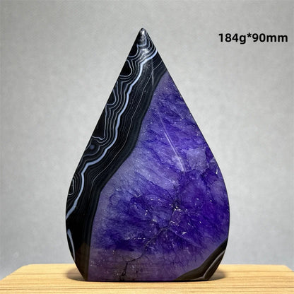 Natural Purple Agate Free-Form Quartz Crystal