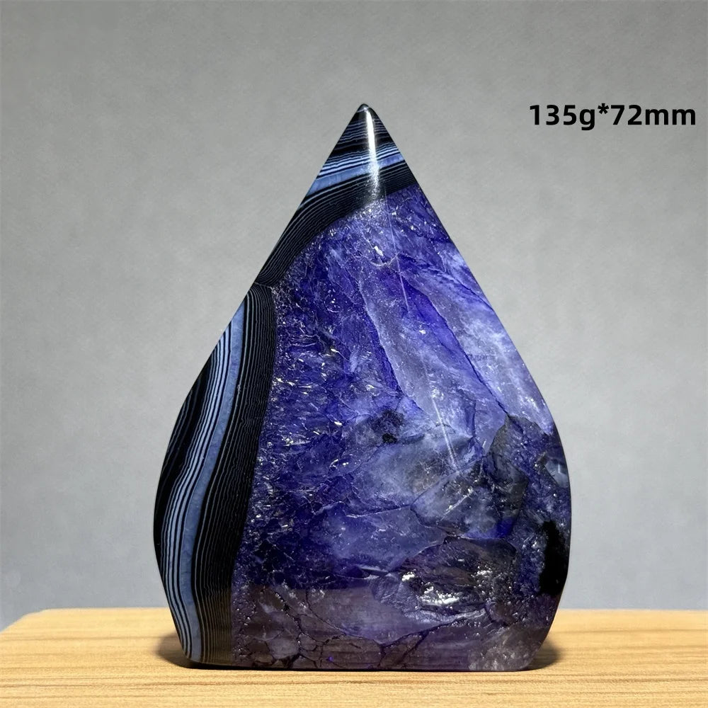 Natural Purple Agate Free-Form Quartz Crystal